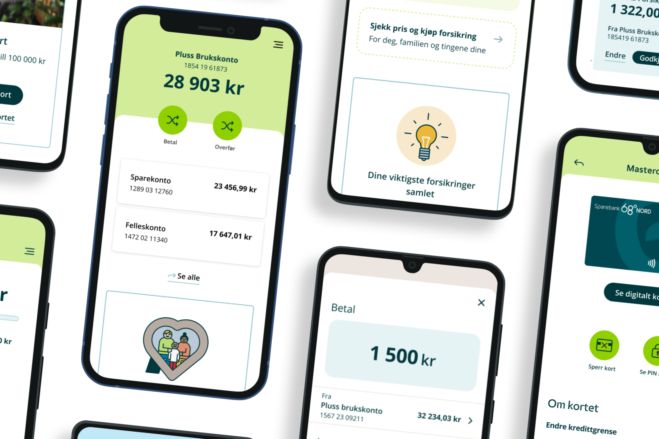 Flere eksempler på skjermbilder fra ny mobilbank